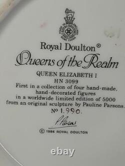 1986 Royal Doulton Figurine QUEEN ELIZABETH I Ltd Ed Queens of the Realm HN 3099