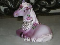 2019 Fenton HP Pegasus Raspberry Horse Pony Colt Animal Figurine Gse Le 11/28