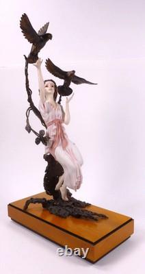 Albany Fine China Lucerne Woman With Birds Porcelain Figure Bronze Ltd Ed