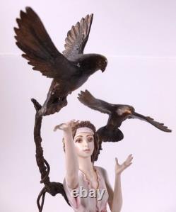 Albany Fine China Lucerne Woman With Birds Porcelain Figure Bronze Ltd Ed