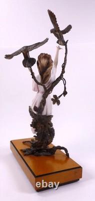 Albany Fine China Lucerne Woman With Birds Porcelain Figure Bronze Ltd Ed