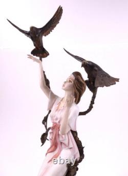 Albany Fine China Lucerne Woman With Birds Porcelain Figure Bronze Ltd Ed