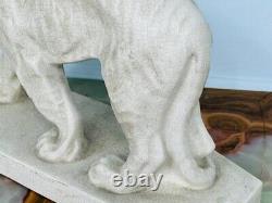 Antique Tiger Limited Edition Figurine Dwk Genuine Baccarat Craquelure White Old