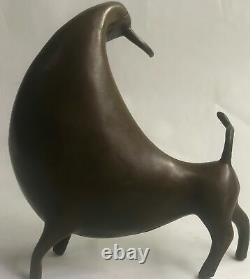 Art Deco Sculpture Abstract Bull Ox Bronze Statue Figurine LTD Edition Figurine