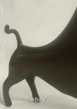 Art Deco Sculpture Abstract Bull Ox Bronze Statue Figurine LTD Edition Figurine