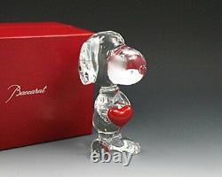Baccarat Cystal Snoopy Holding Heart BRAND NEW IN RED BACCARAT BOX SET