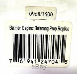 Batarang Prop Replica Batman Begins Official Limited Edition 2005 DC Comics COA