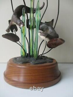 Border Fine Arts. Otters Playing, Limited Edition Large Sculpture Figurine, vgc