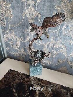 Bronze Kitty Cantrell Eagle Sculpture'Sunday Brunch' Limited Edition Figurine