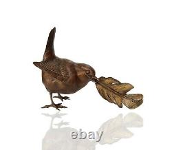 Bronze Wren with Feather Ltd Ed 150 Michael Simpson