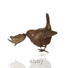 Bronze Wren with Feather Ltd Ed 150 Michael Simpson