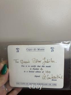 Capo Di Monte Queen's Silver Jubilee Figurine Limited Edition 4/100+ Certificate