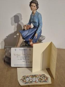 Capo di Monte Silver Jubilee 1977 Queen & Corgis Figurine No. 4/100 COA