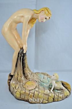 Carlton Ware Trial Figure Nude Lady And Mermaid