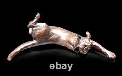 Cat Stretch Sleeping Solid Bronze Figurine (Limited Edition) Michael Simpson