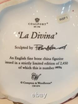 Coalport La Divina Figurine Limited Edition CW 674 Compton & Woodhouse Incl Cert