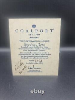 Coalport Limited Edition Sweetest Rose nr 1403/2000 of. Boxed with certificate