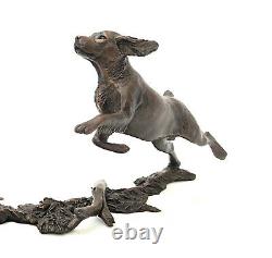 Cocker Spaniel with Mallards Bronze Foundry Cast Sculpture By Michael Simpson