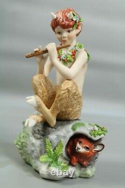 Cybis Pip The Elfin Player Faun Boy Lynn Klockner Brown Limited Edition #251