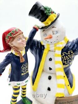 Danbury Mint Notre Dame Fighting Irish Snowman Figurine 7.5 Limited Edition
