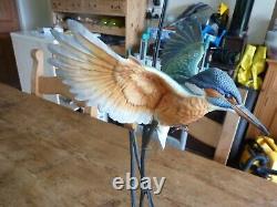 David Fryer Kingfisher In Flight Porcelain On Bronze Limited Edition 694/750