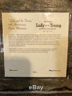 Disney Auctions LADY & THE TRAMP Pewter Miniature Figurine Set (Ltd. Ed.) NEW