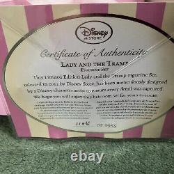 Disney Lady & The Tramp Ceramic Figurine Set Limited Edition Number 1104 / 1955