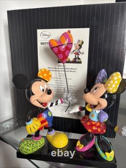 Disney Mickey & Minnie Figurine By Romero Britto A Heart Balloon Limited Edition