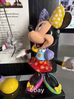 Disney Mickey & Minnie Figurine By Romero Britto A Heart Balloon Limited Edition