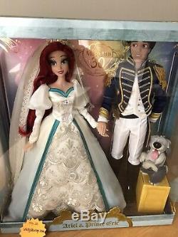 Disney Store Limited Edition Doll Ariel & And Eric Platinum Wedding Set BNIB