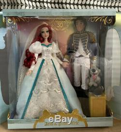 Disney Store Limited Edition Doll Ariel & Eric Platinum Wedding Set BNIB