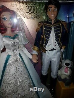 Disney Store Limited Edition Doll Ariel & Eric Platinum Wedding Set BNIB