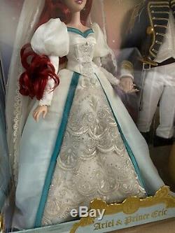 Disney Store Limited Edition Doll Ariel & Eric Platinum Wedding Set BNIB