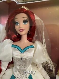 Disney Store Limited Edition Doll Ariel & Eric Platinum Wedding Set BNIB