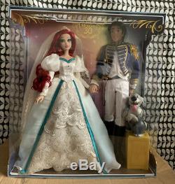 Disney Store Limited Edition Doll Ariel & Eric Platinum Wedding Set BNIB