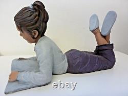 Elisa Figurine / Sculpture of Girl Reading Lying Down, Limited Edition of 5000