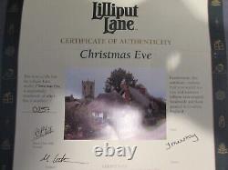 Extremely Rare Large Lilliput Lane. Christmas Eveilluminated. Ltd. Ed. Box&Deeds