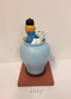 Extremely Rare! Tintin with Snowy in Flowerpot Limited Edition Figurine Statue