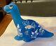 Fenton Blue Satin Dino Limited Edition Numbered Signed