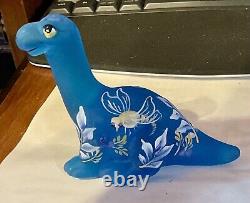 Fenton Blue Satin Dino Limited Edition Numbered Signed