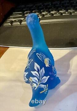 Fenton Blue Satin Dino Limited Edition Numbered Signed