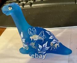 Fenton Blue Satin Dino Limited Edition Numbered Signed