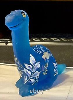 Fenton Blue Satin Dino Limited Edition Numbered Signed