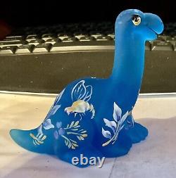 Fenton Blue Satin Dino Limited Edition Numbered Signed