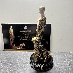 Franklin Mint House Of Erte Limited Edition Figurine Leopard Porcelain Art Dec