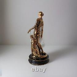 Franklin Mint House Of Erte Limited Edition Figurine Leopard Porcelain Art Dec