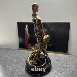 Franklin Mint House Of Erte Limited Edition Figurine Leopard Porcelain Art Dec