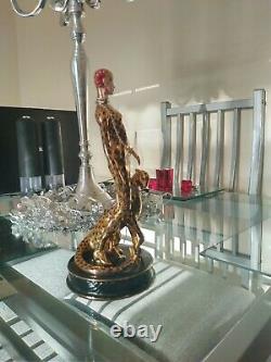Franklin Mint House Of Erte Limited Edition Figurine with Leopard