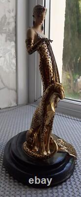 Franklin Mint House of Erte Limited Edition Art Deco Ocelot Figurine HAS DAMAGE