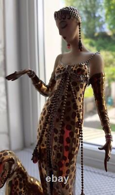 Franklin Mint House of Erte Limited Edition Art Deco Ocelot Figurine HAS DAMAGE